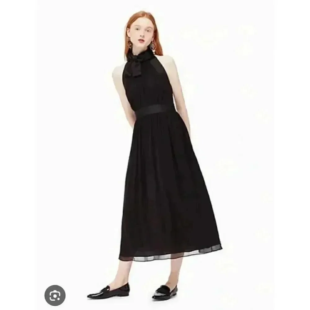 Kate spade Silk Chiffon Bow Dress 2 NWT $478